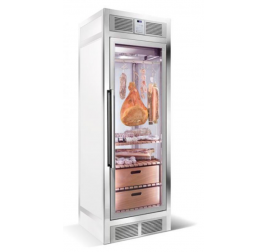 Üvegajtós beépíthető húsérlelő hűtővitrin